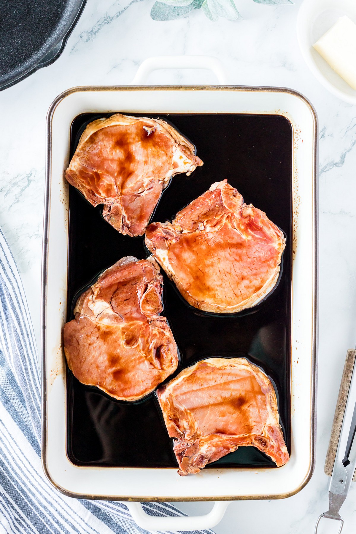 marinated bone-in pork chops