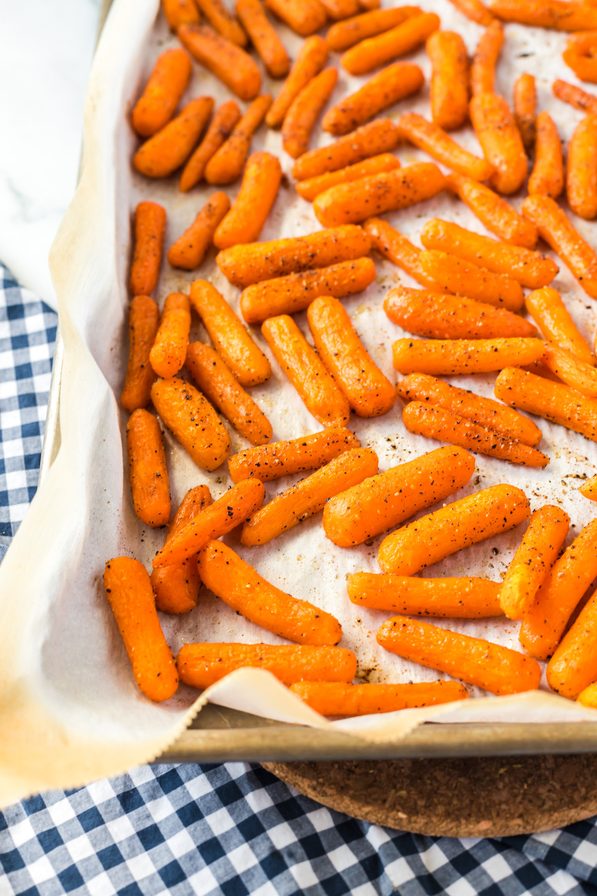 roasted carrots on sheet pan