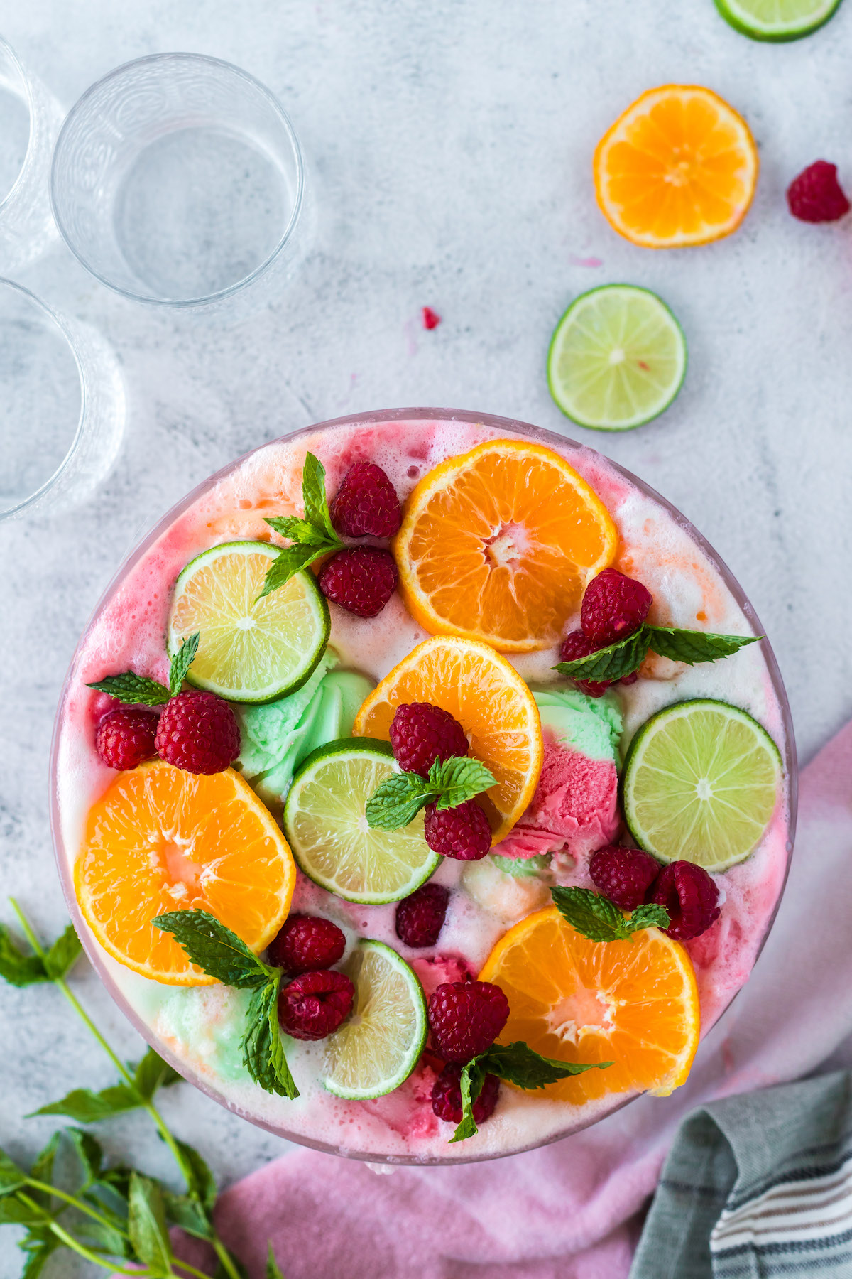 punch bowl of sherbet punch