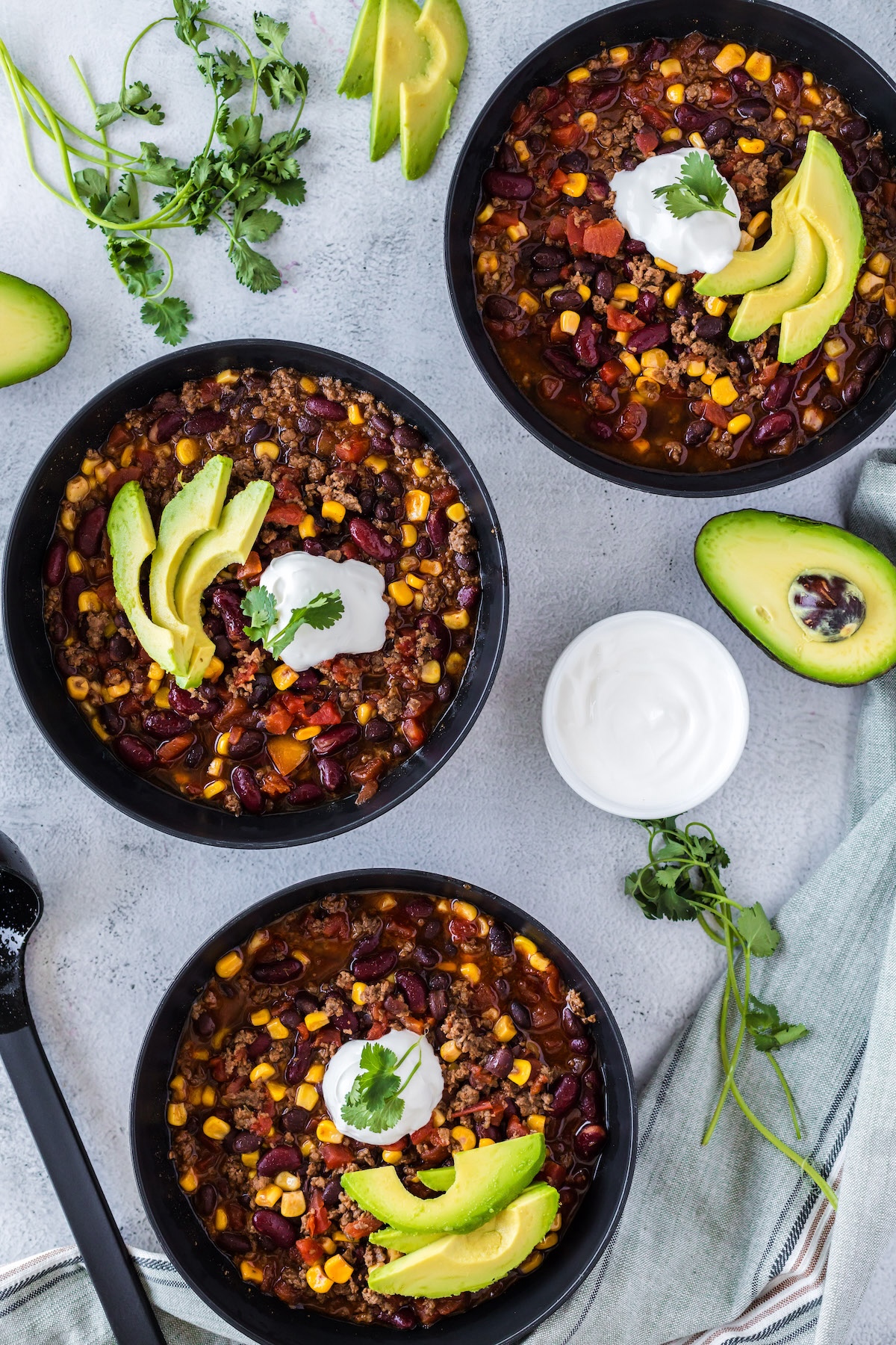 bowls of taco soup