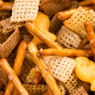 up close image of Chex mix