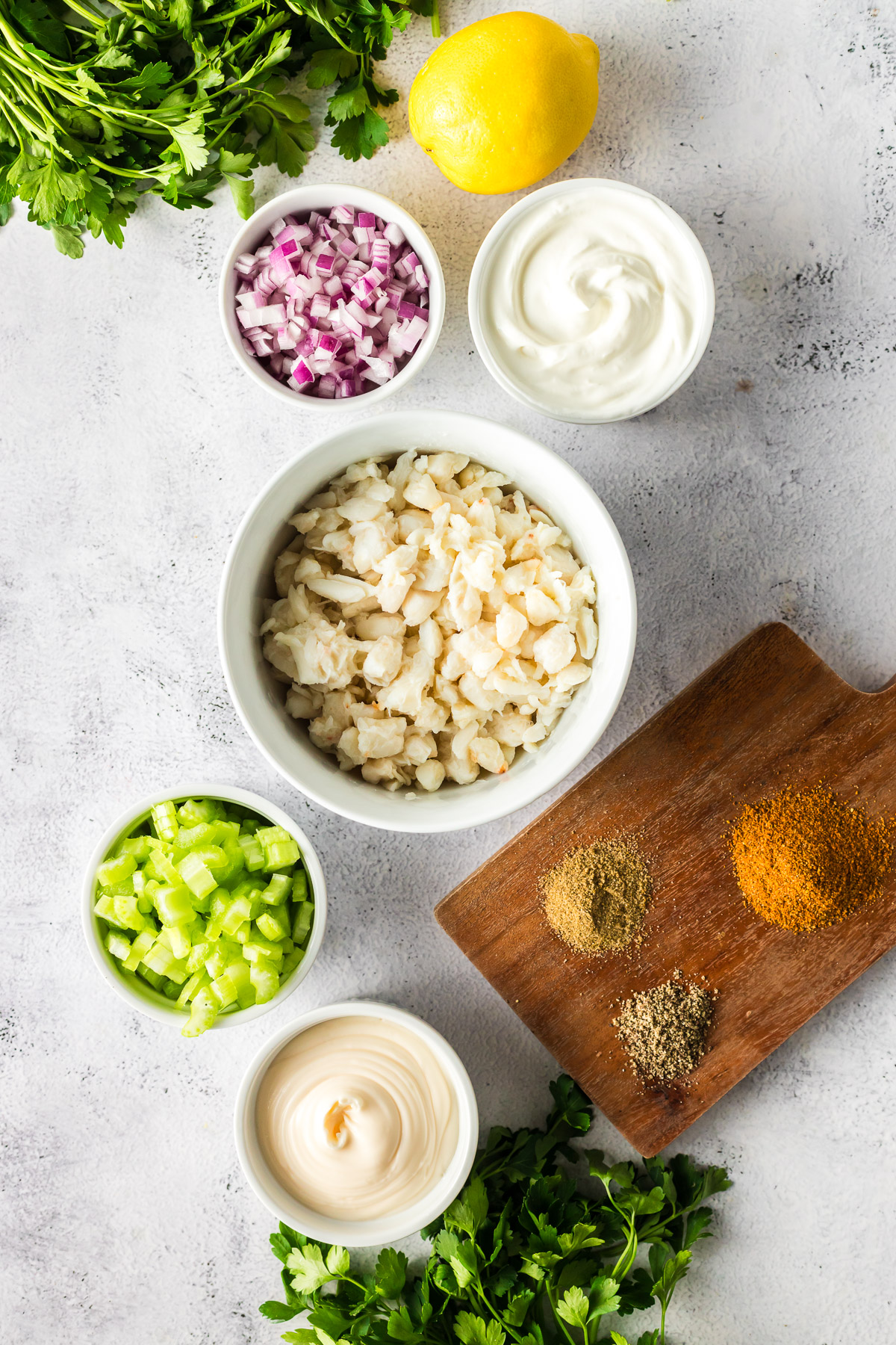 ingredients to make crab salad