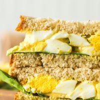 egg salad sandwich halves