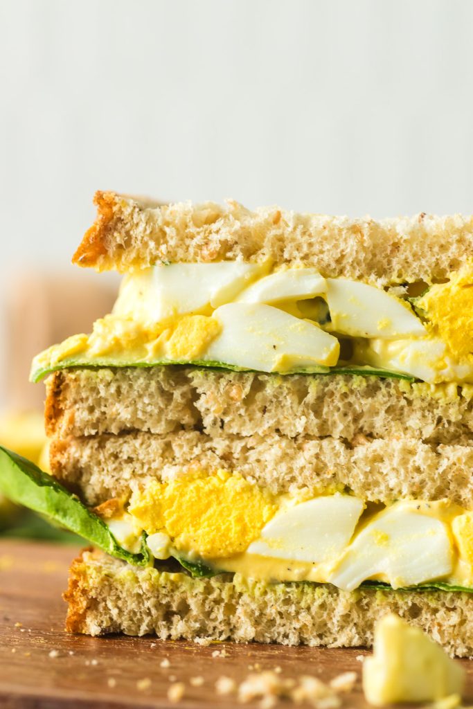 egg salad sandwich halves