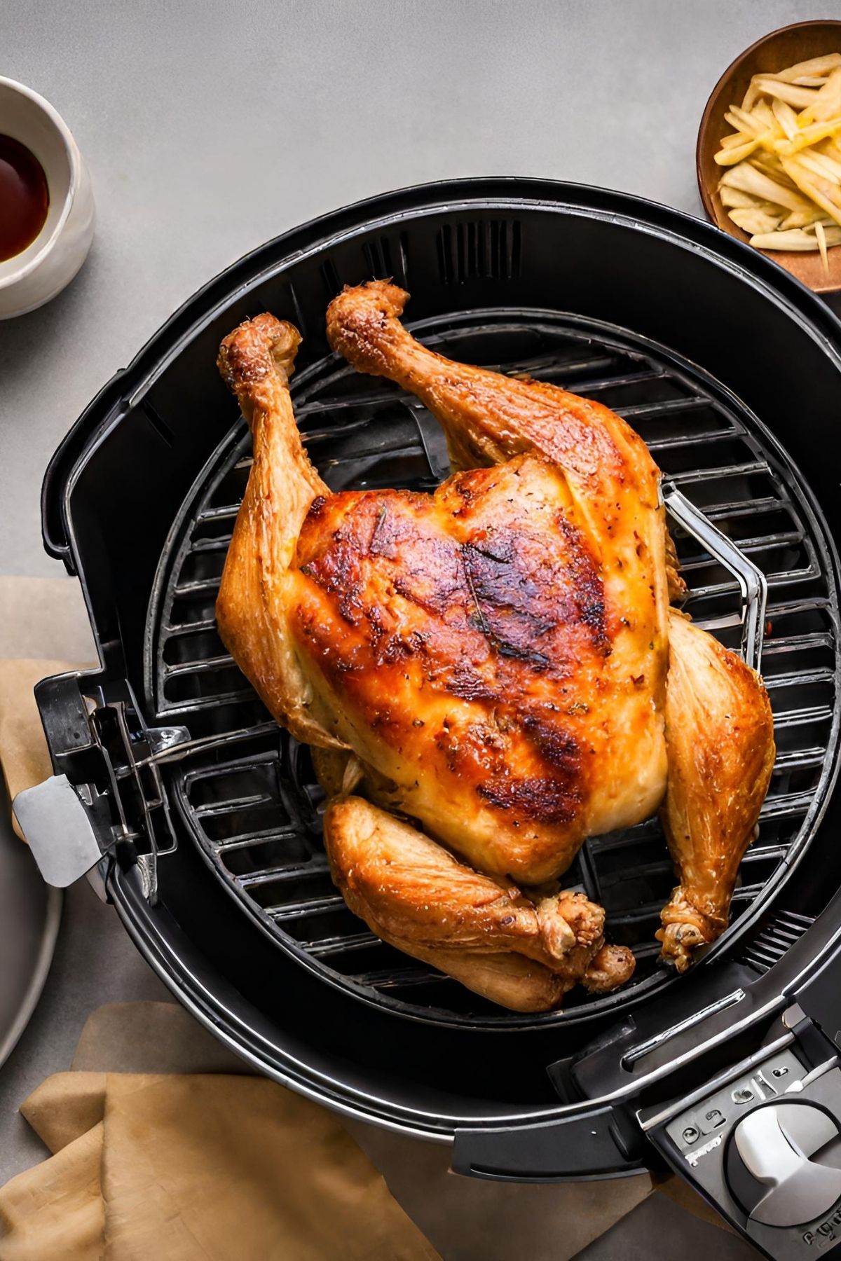 whole chicken in air fryer basket