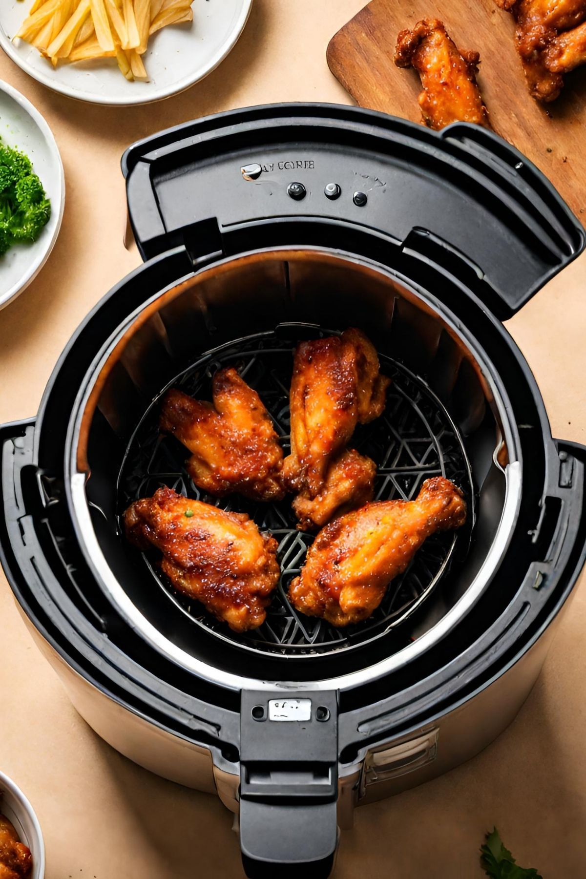 chicken wings in air fryer basket