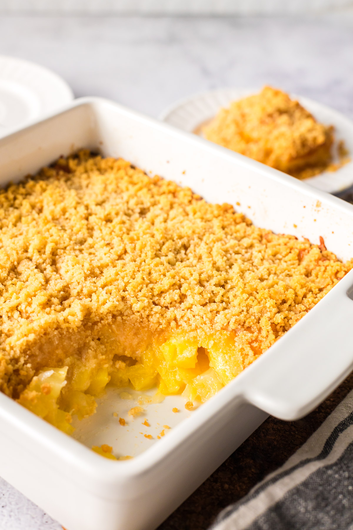 serving pineapple casserole