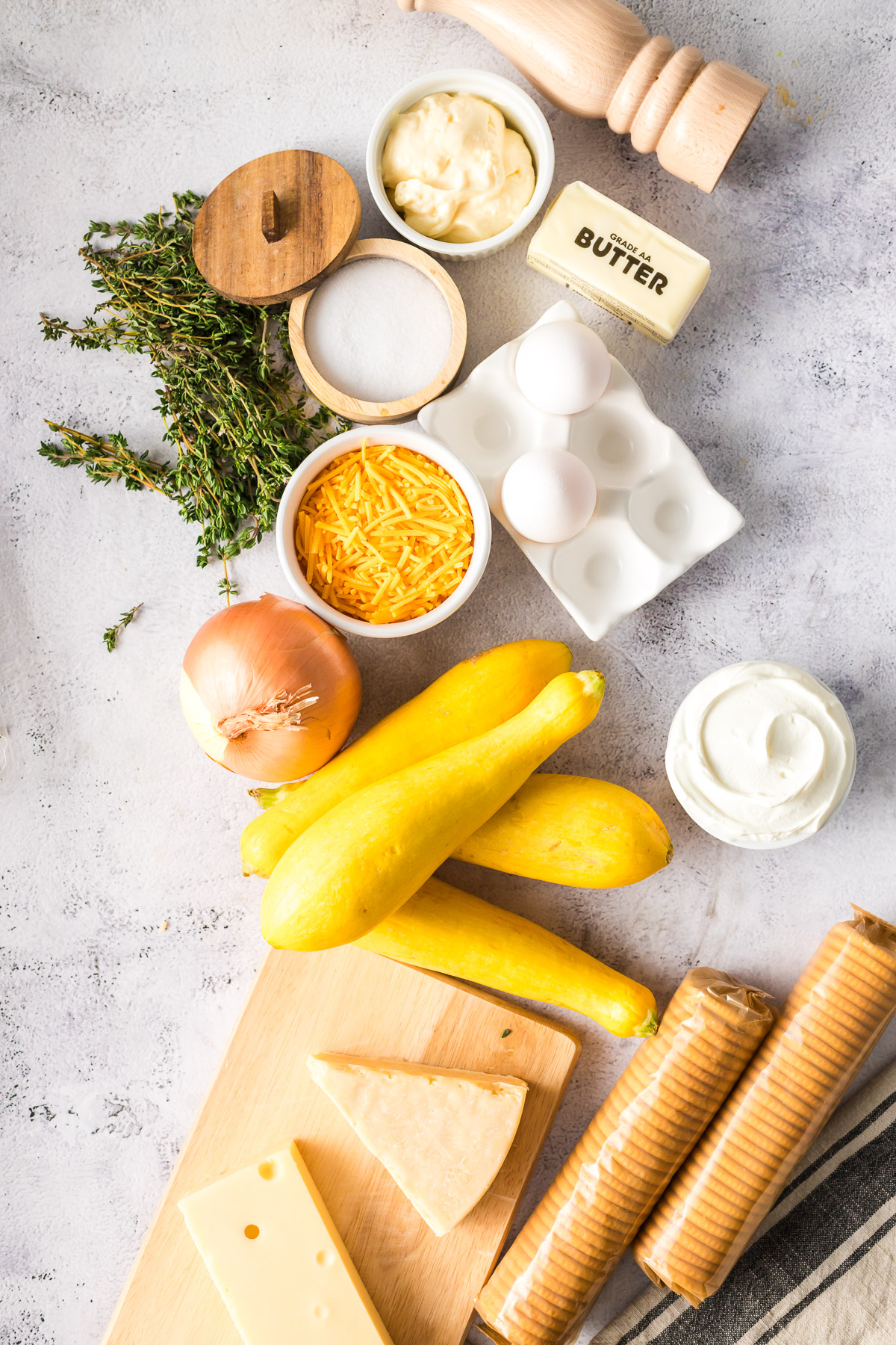 ingredients to make a squash casserole