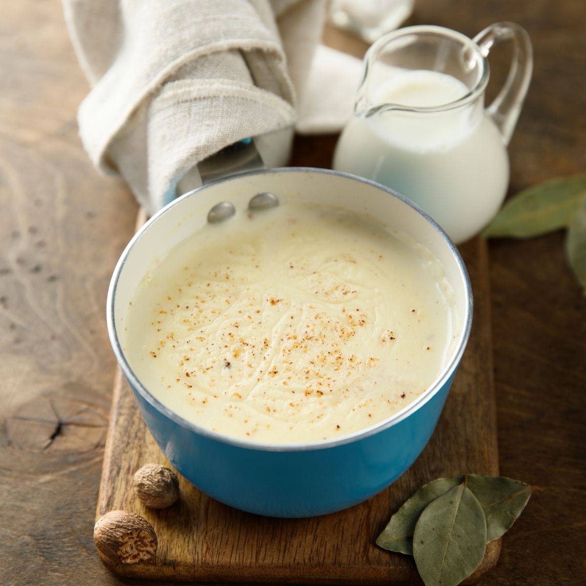 Bechamel sauce in bowl