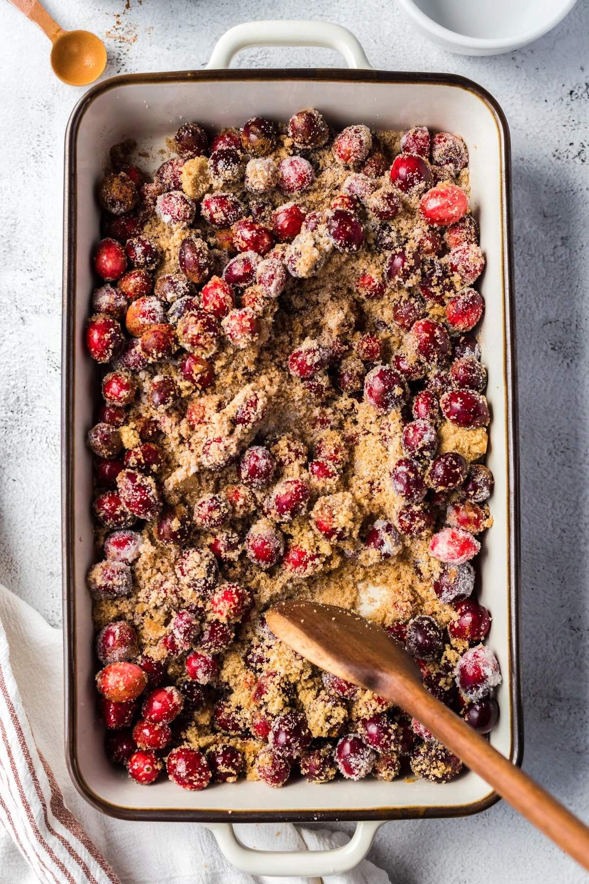 cranberries stirred with cinnamon sugar