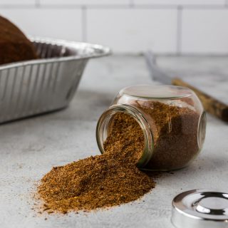 Jar of dry rub ingredients