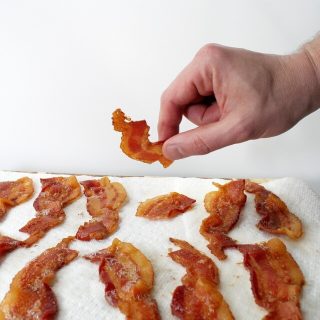 bacon on paper towel